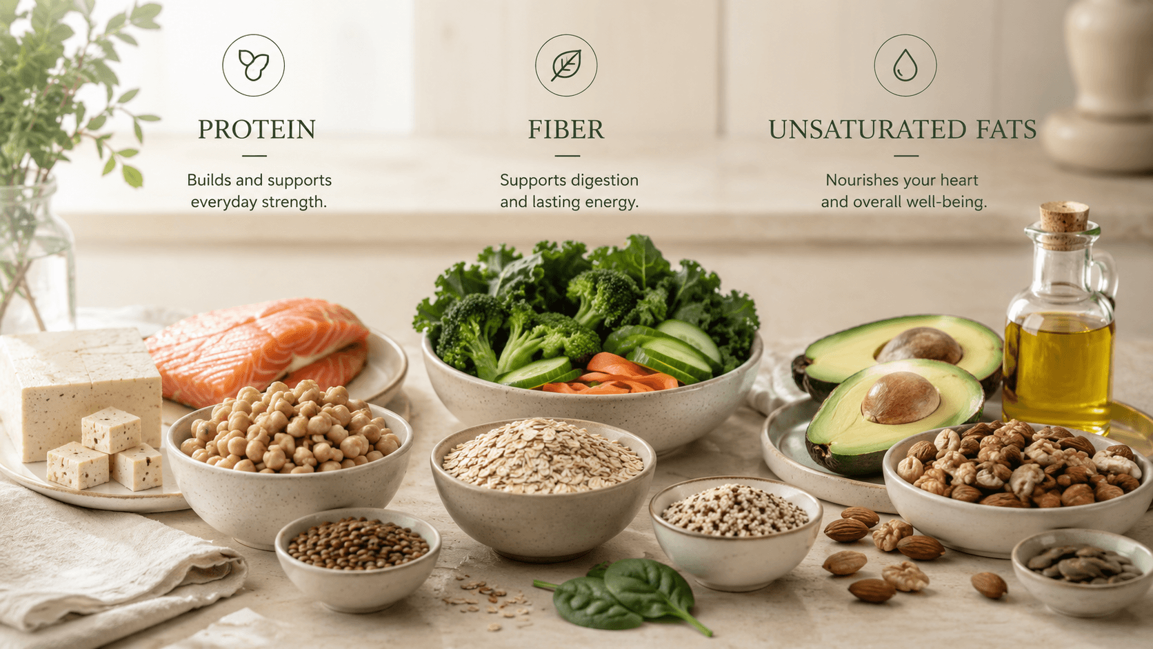 Protein, Fiber, and Unsaturated Fats: A Practical Guide to Everyday Meals