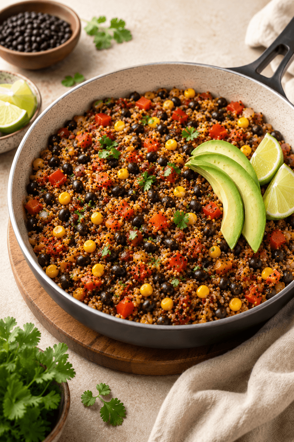 Black Bean, Corn & Quinoa Skillet