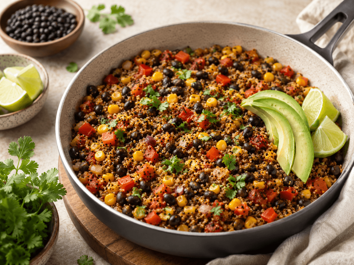 Black Bean, Corn & Quinoa Skillet