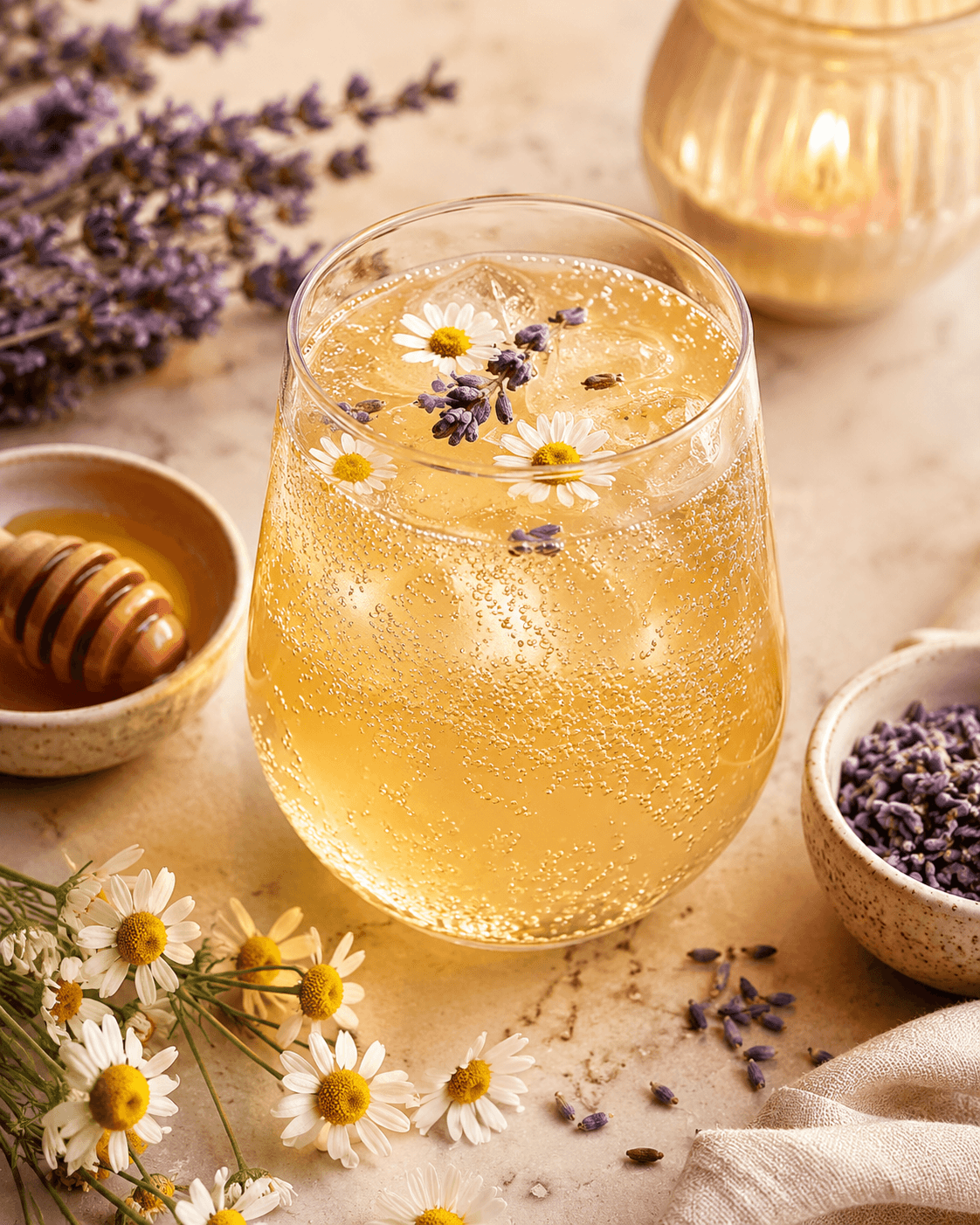 Lavender, Honey & Chamomile Evening Fizz