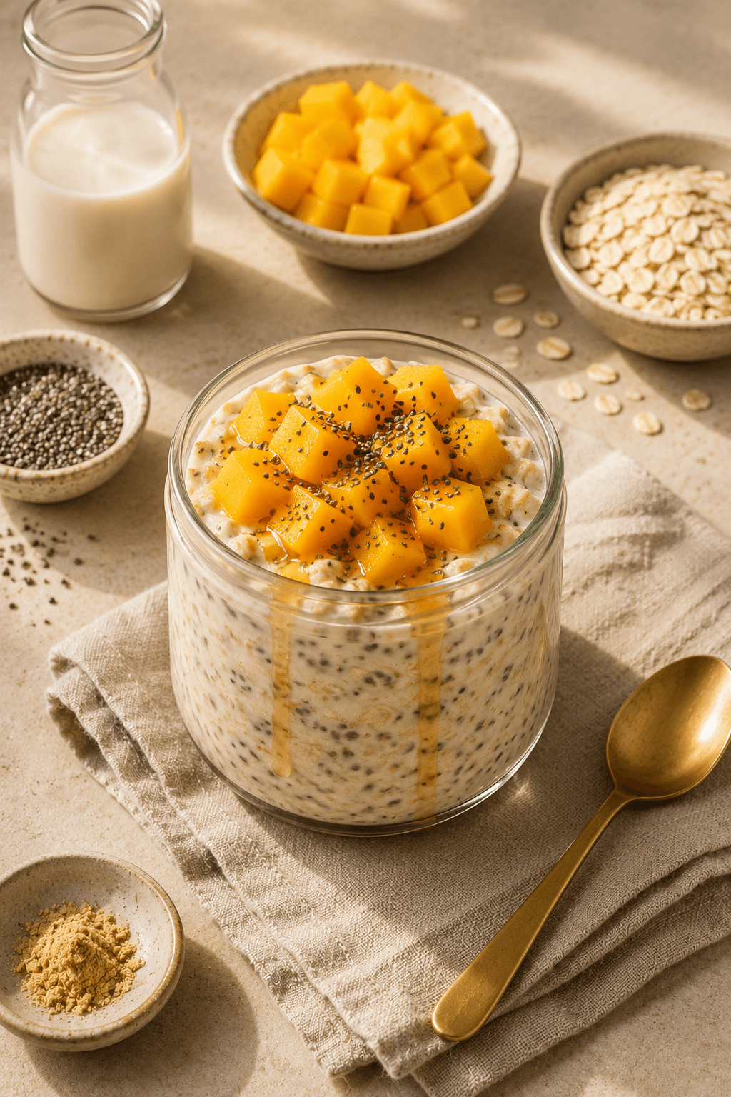 Overnight Oats with Chia & Mango
