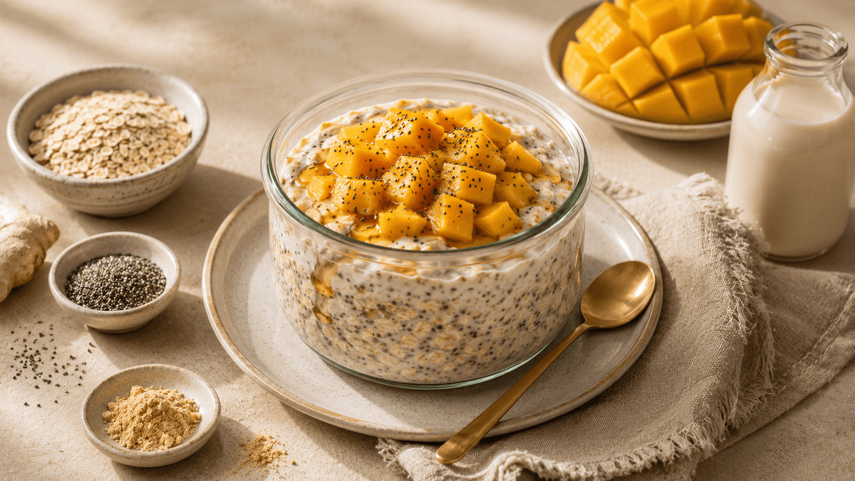 Overnight Oats with Chia & Mango