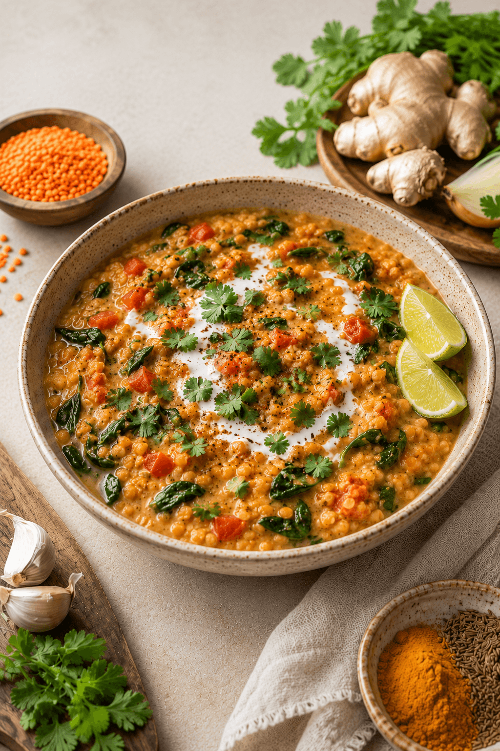 Red Lentil, Spinach & Coconut Dal