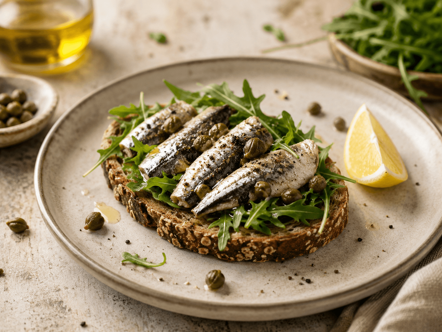 Sardine & Rocket Whole Grain Toast