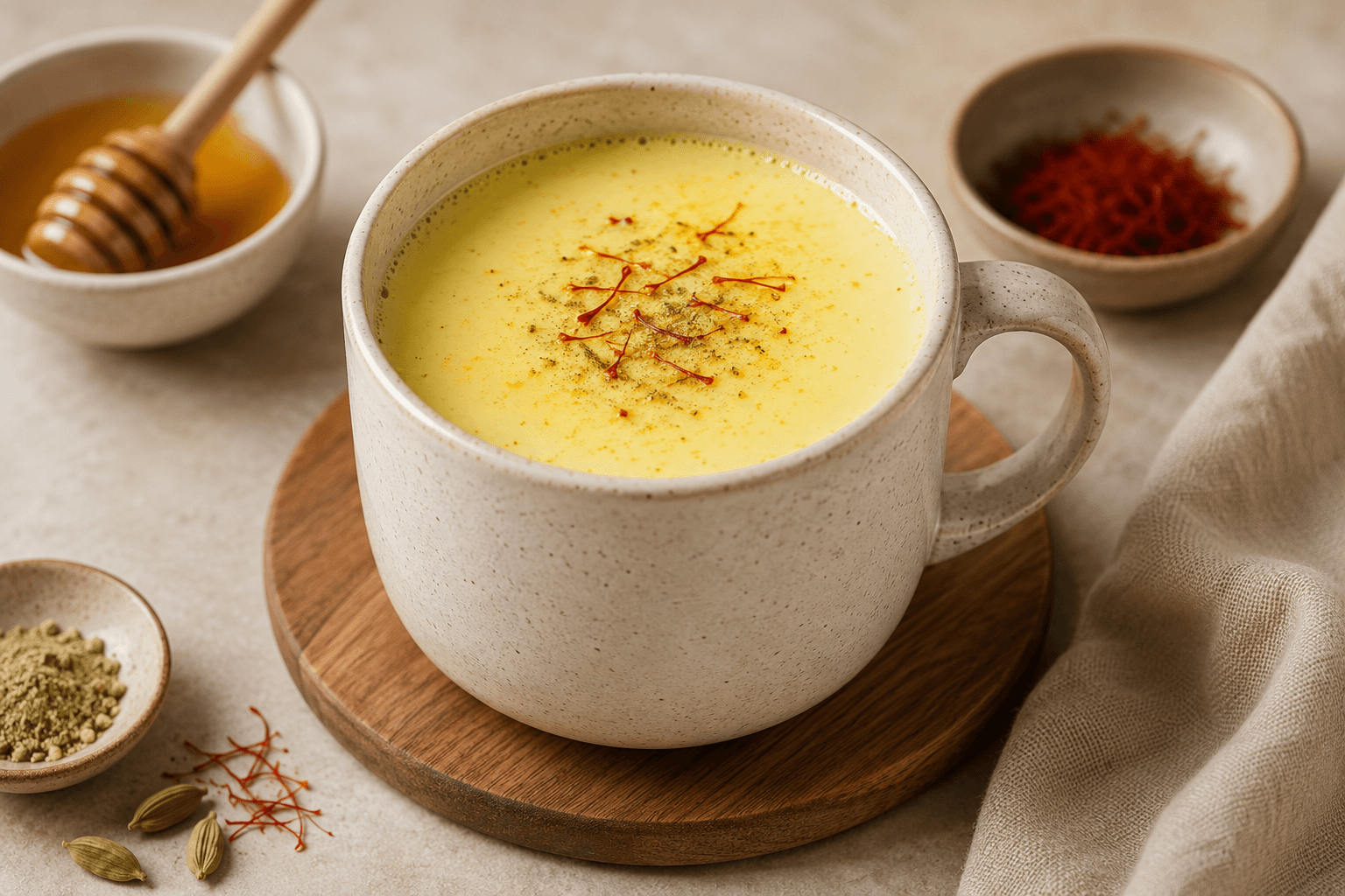 Warm Milk with Saffron & Honey