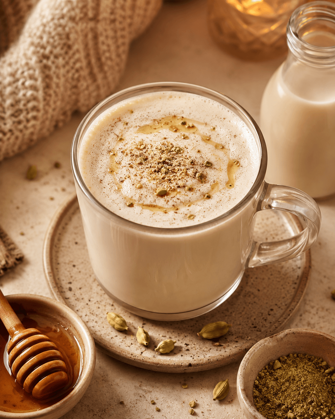 Warm Oat Milk with Cardamom & Honey